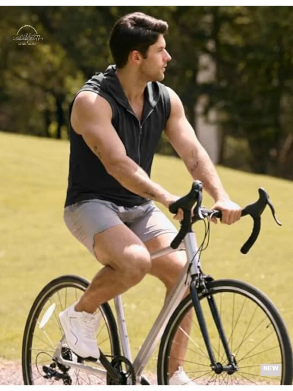 Men's Quarter Zip Sleeveless Hoodie Ribbed Muscle Tank Top Gym Vest